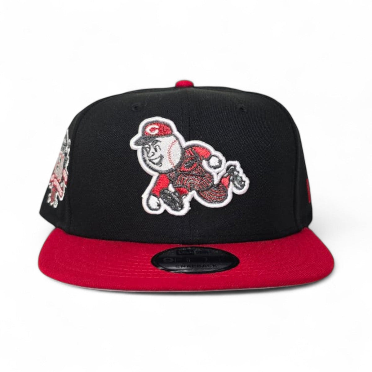 Black Cincinnati Reds Red Visor Gray Bottom 150th Anniversary Side Patch 9Fifty Snapback