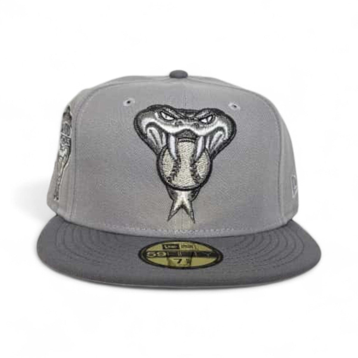 Light Gray Arizona Diamondbacks Storm Gray Visor Gray Bottom 1998 Inaugural Season Side Patch New Era 59Fifty Fitted