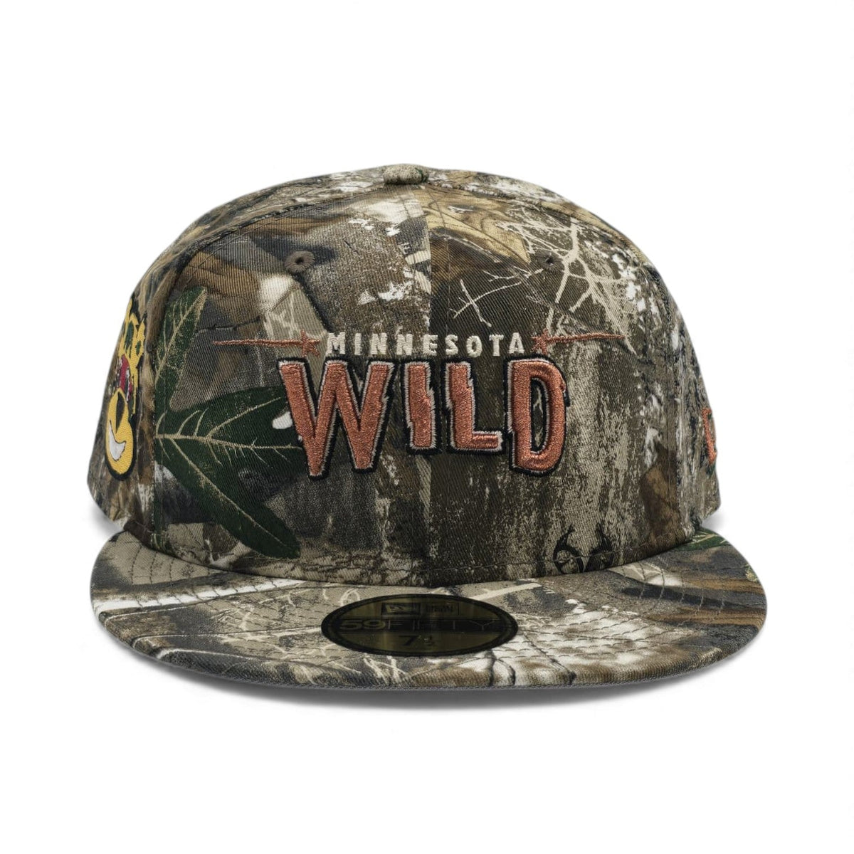 Real Tree Minnesota Wild Gray Bottom Mascot Side Patch New Era 59Fifty Fitted