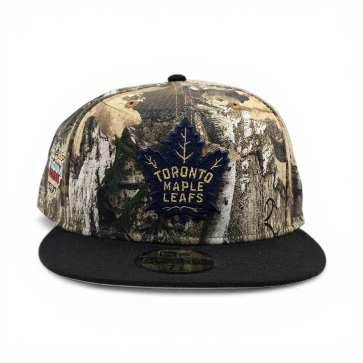 Real Tree Toronto Maple Leafs Black Visor Gray Bottom 2018 Stadium Series Side Patch New Era 59Fifty Fitted