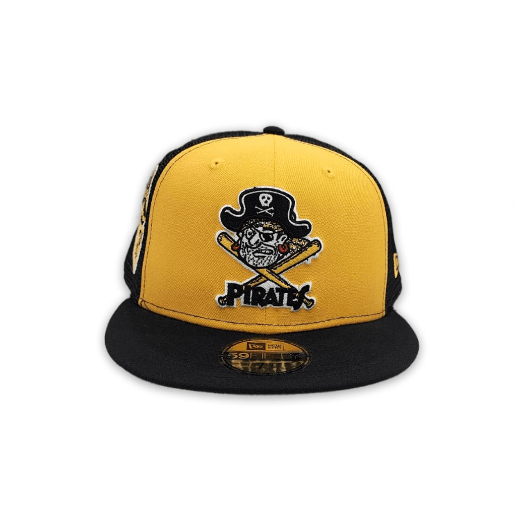 Yellow Pittsburgh Pirates Black Trucker Gray Bottom 1959 All Star Game Side Patch New Era 59Fifty Fitted