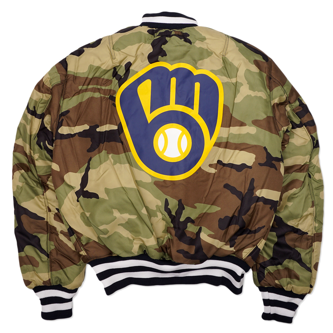 Navy Blue Milwaukee Brewers Alpha Industries X New Era Reversible MA-1 Bomber Jacket