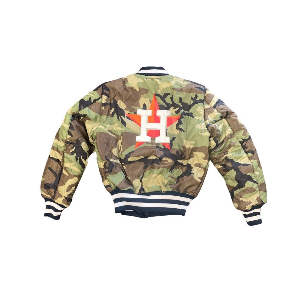 Navy Blue Houston Astros Alpha Industries X New Era Reversible MA-1 Bomber Jacket
