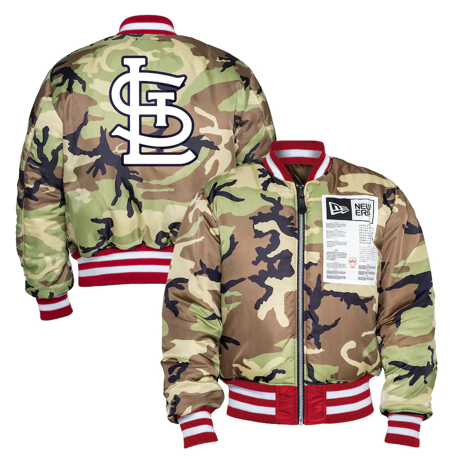 Red St. Louis Cardinals Alpha Industries X New Era Reversible MA-1 Bomber Jacket
