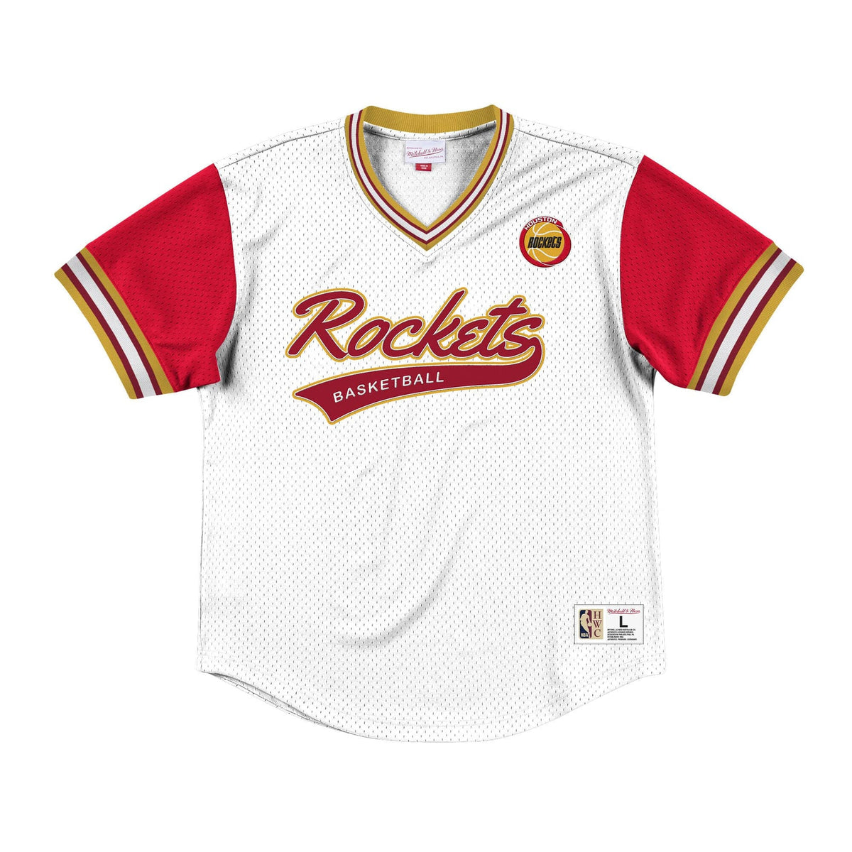 Mitchell & Ness Top Prospect Mesh V-Neck Houston Rockets Jersey