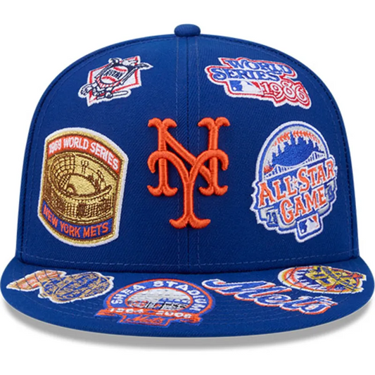 New Era New York Mets'All Over' 59FIFTY Fitted Royal Blue