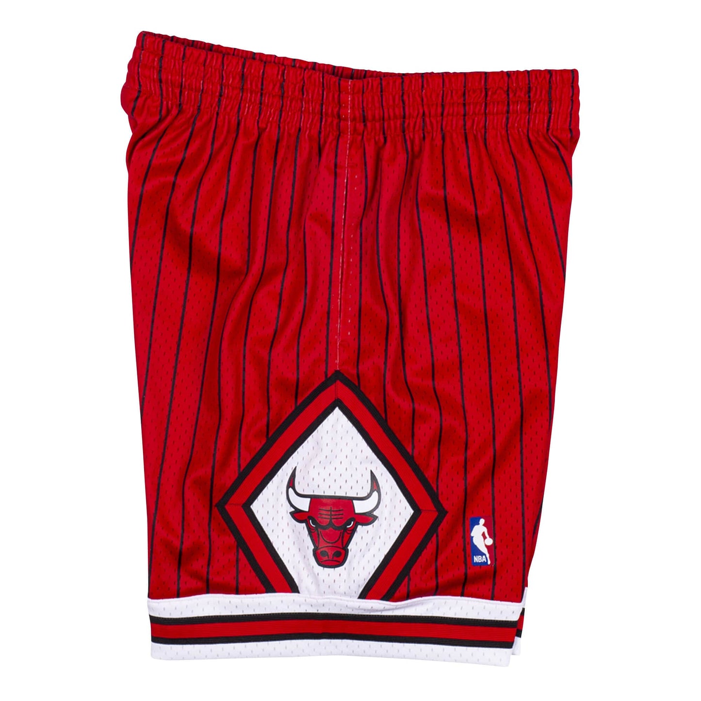 Chicago Bulls Mitchell & Ness Red Pinstripe 1995 Swingman Shorts