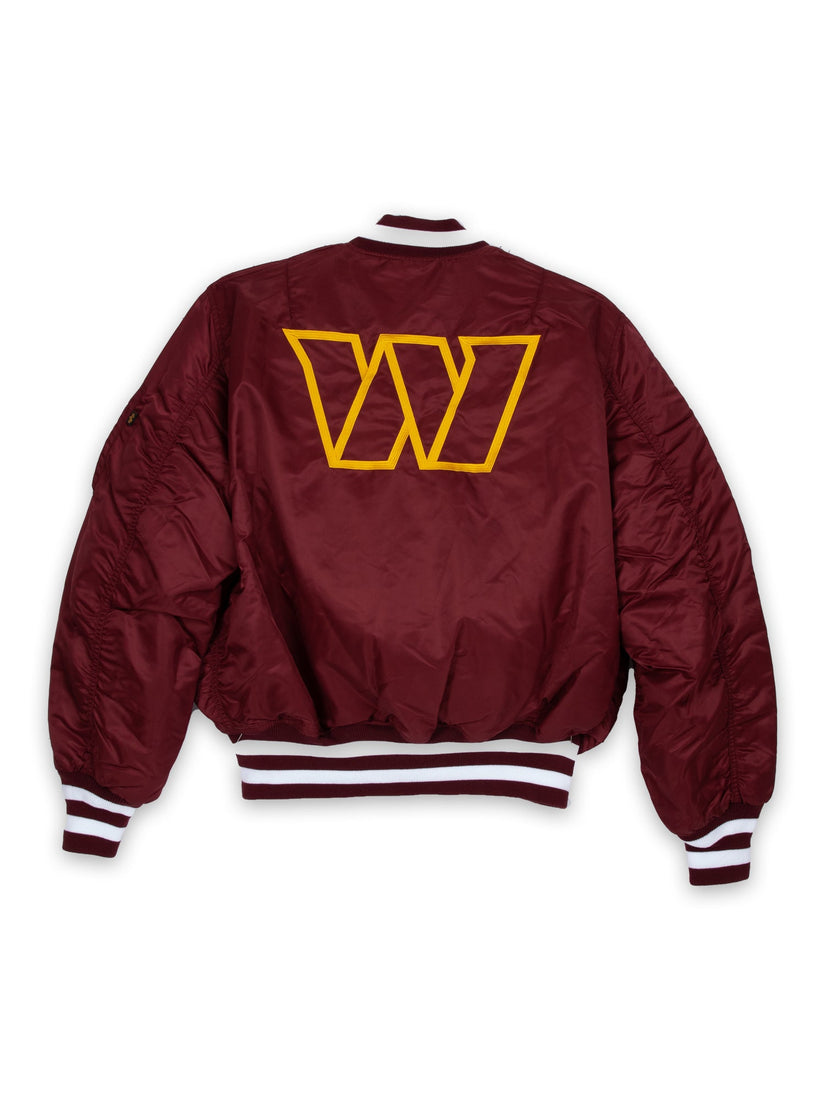 Burgundy Washington Commanders Alpha Industries X New Era Reversible MA-1 Bomber Jacket