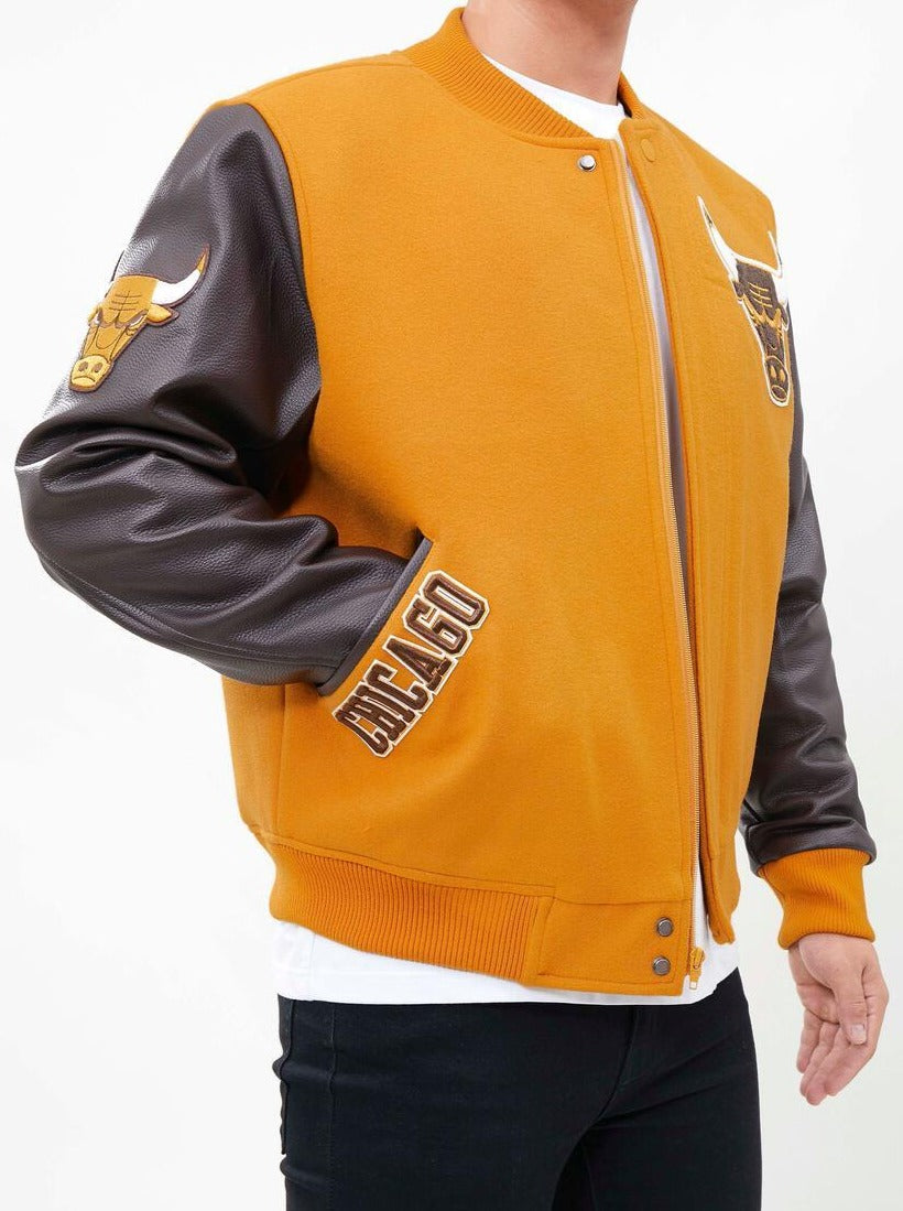 Pro Standard NBA Chicago Bulls Wool Varsity Brown Heavy Jacket