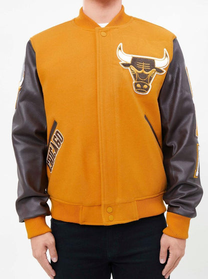 Pro Standard NBA Chicago Bulls Wool Varsity Brown Heavy Jacket