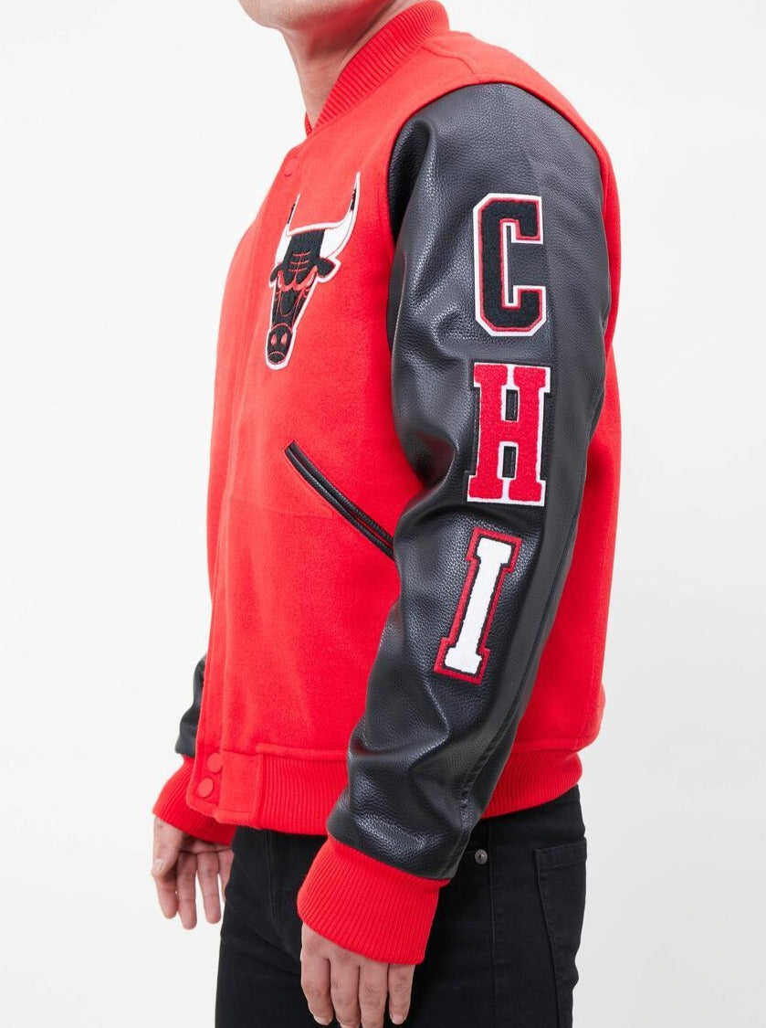 Pro Standard NBA Chicago Bulls Wool Varsity Red / Black Heavy Jacket