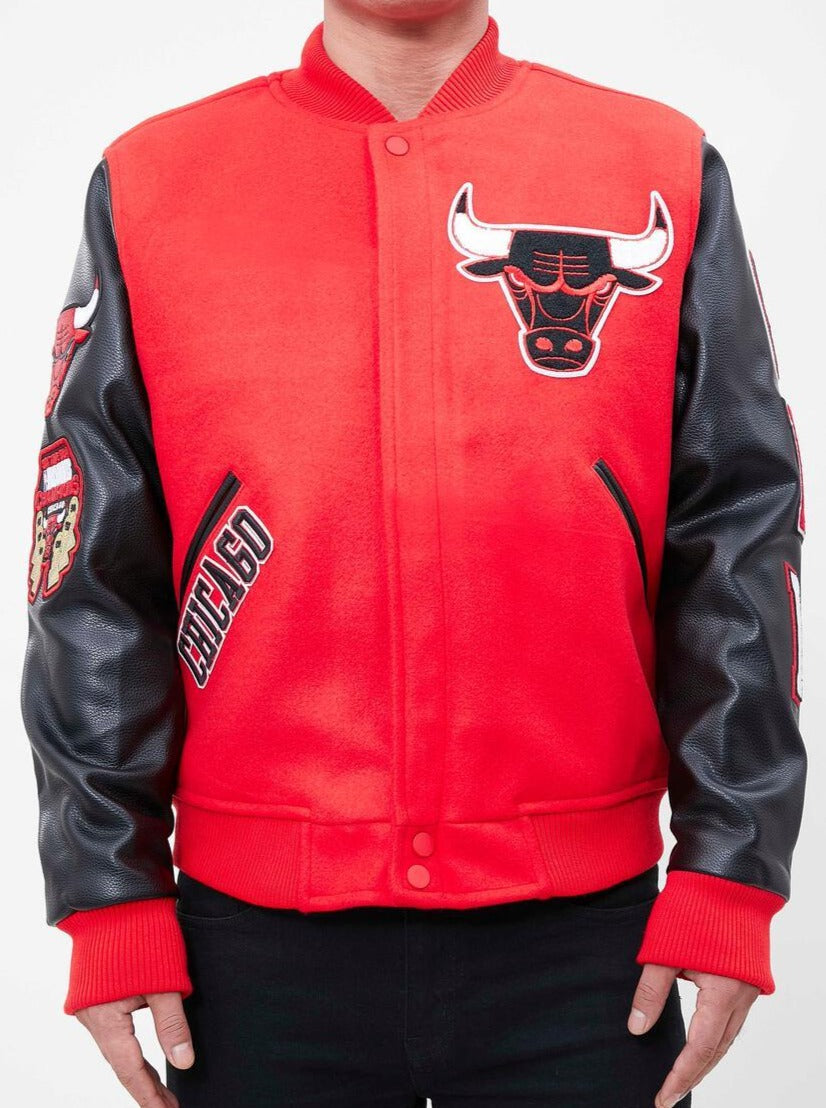 Pro Standard NBA Chicago Bulls Wool Varsity Red / Black Heavy Jacket