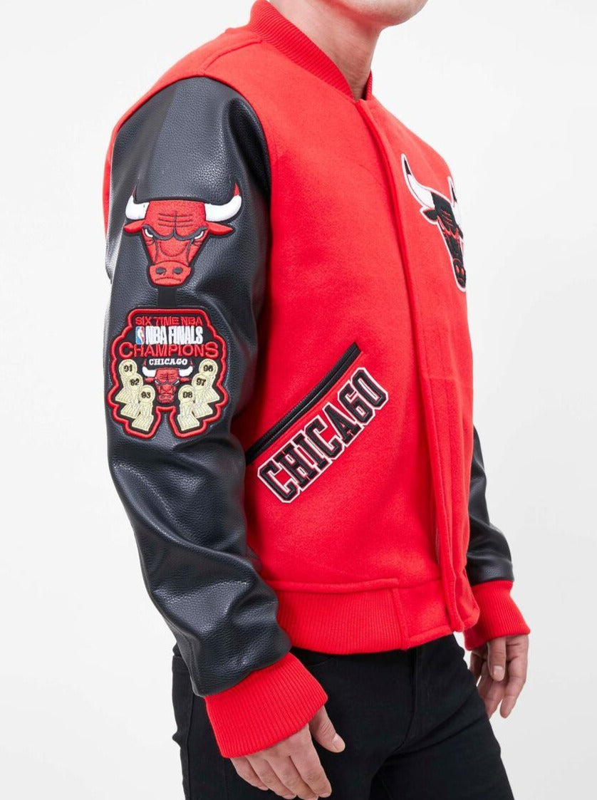Pro Standard NBA Chicago Bulls Wool Varsity Red / Black Heavy Jacket