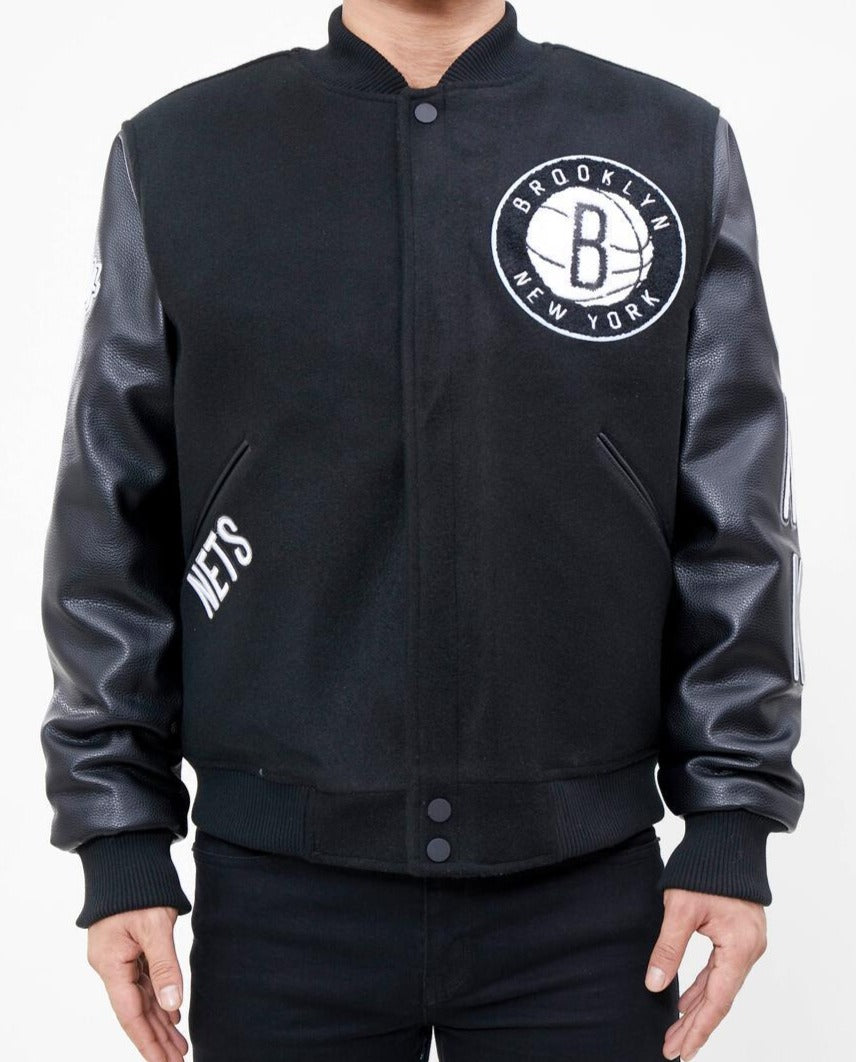 Pro Standard NBA Brooklyn Nets Wool Varsity Black Heavy Jacket