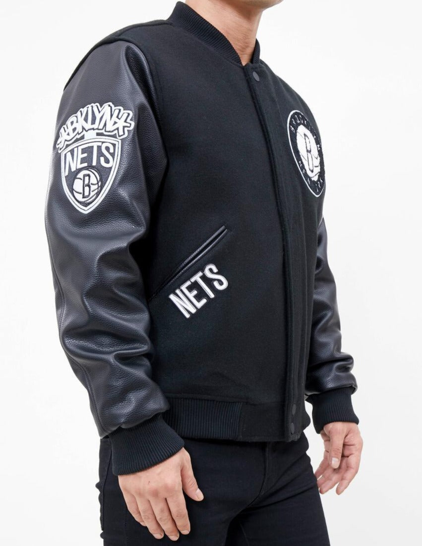 Pro Standard NBA Brooklyn Nets Wool Varsity Black Heavy Jacket