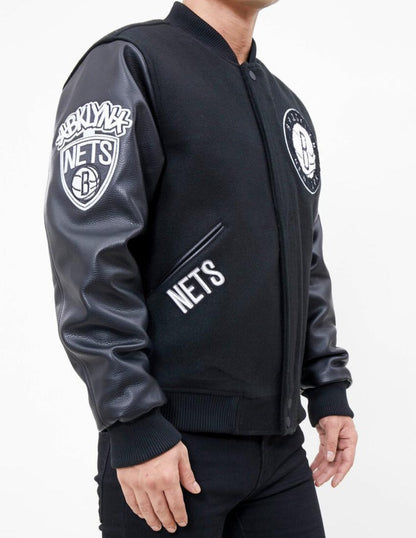 Pro Standard NBA Brooklyn Nets Wool Varsity Black Heavy Jacket