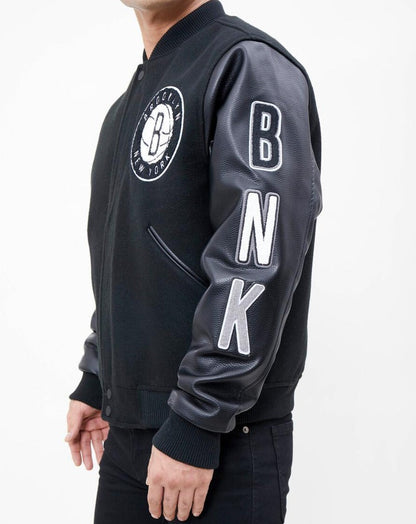 Pro Standard NBA Brooklyn Nets Wool Varsity Black Heavy Jacket
