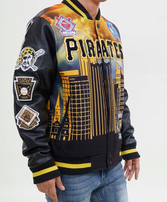 Pittsburgh Pirates Pro Standard Remix Full-Zip Black Varsity Jacket