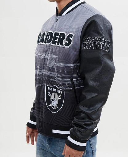 Las Vegas Raiders Pro Standard Remix Full-Zip Black Varsity Jacket