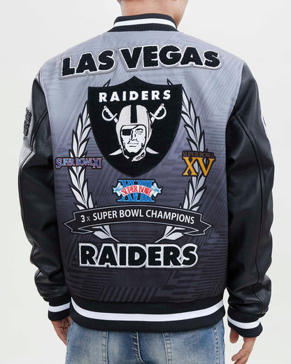 Las Vegas Raiders Pro Standard Remix Full-Zip Black Varsity Jacket