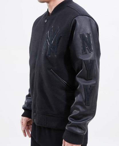 Pro Standard New York Yankees Black Wool Varsity Heavy Jacket