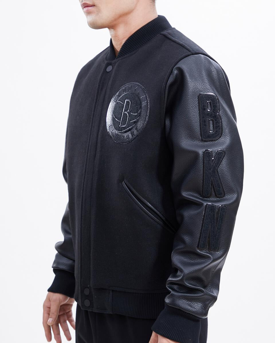Pro Standard Brooklyn Nets Black Wool Varsity Heavy Jacket