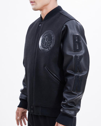 Pro Standard Brooklyn Nets Black Wool Varsity Heavy Jacket