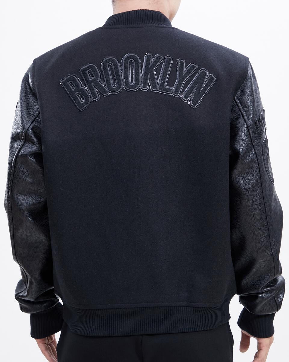 Pro Standard Brooklyn Nets Black Wool Varsity Heavy Jacket