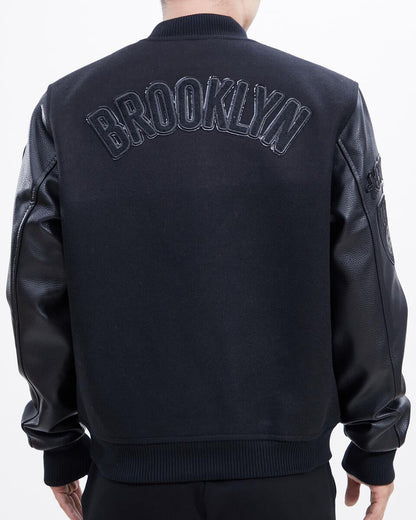 Pro Standard Brooklyn Nets Black Wool Varsity Heavy Jacket