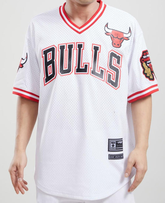 Pro Standard V-Neck Chicago Bulls White Mesh Jersey