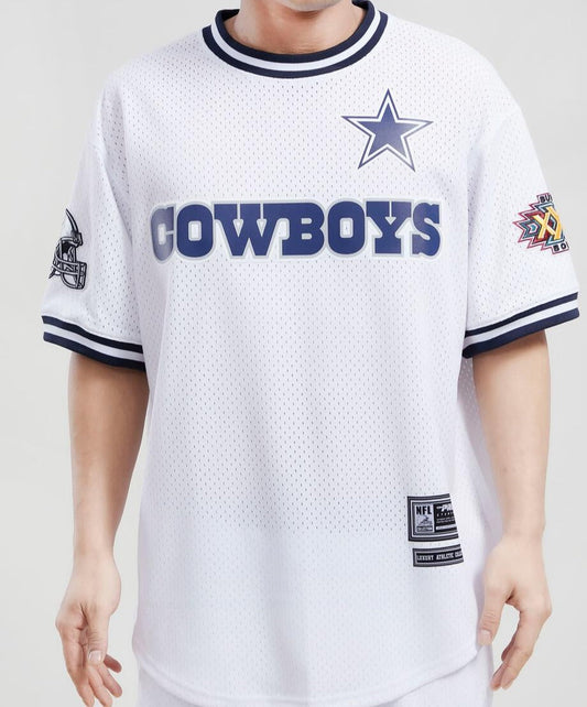 Pro Standard Crew Neck Dallas Cowboys White Mesh Jersey