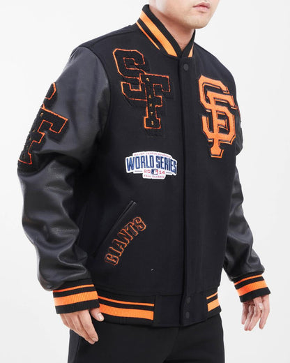 Black San Francisco Giants Pro Standard Logo Mashup Wool Varsity Heavy Jacket