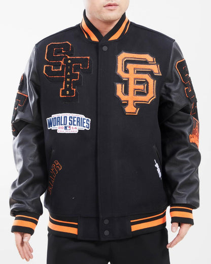 Black San Francisco Giants Pro Standard Logo Mashup Wool Varsity Heavy Jacket