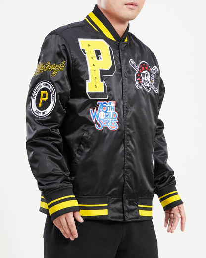Black Pittsburgh Pirates Pro Standard Logo Mashup Satin Jacket