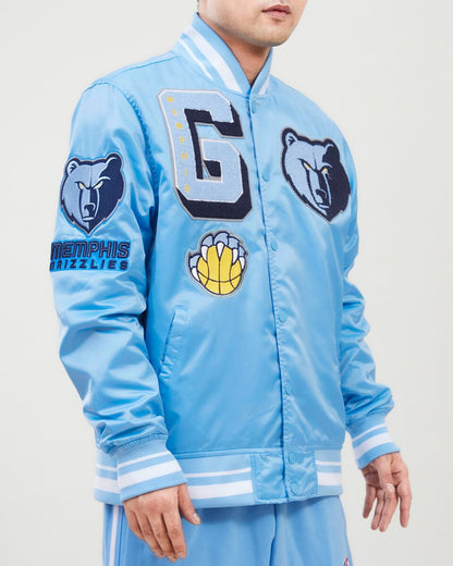 University Blue Memphis Grizzlies Pro Standard Logo Mashup Satin Jacket