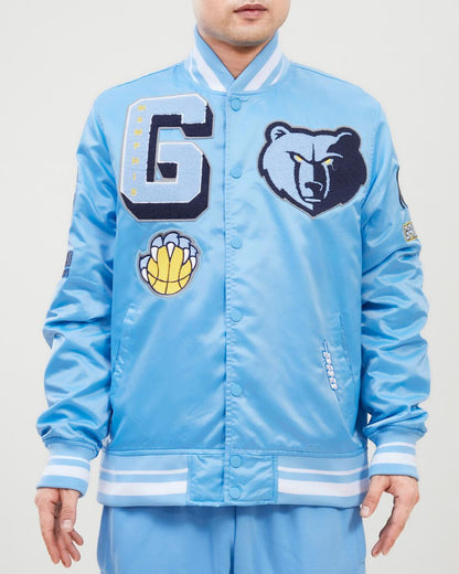 University Blue Memphis Grizzlies Pro Standard Logo Mashup Satin Jacket