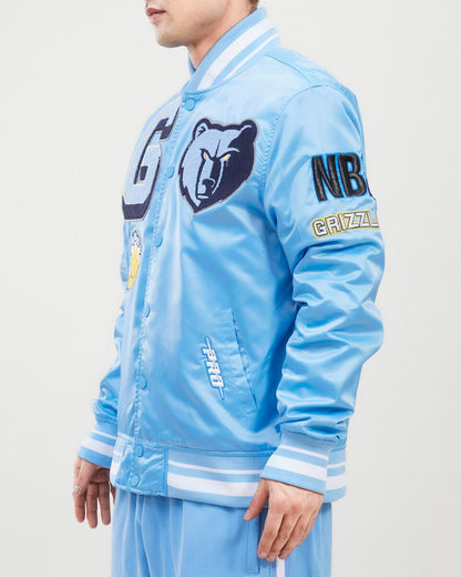 University Blue Memphis Grizzlies Pro Standard Logo Mashup Satin Jacket