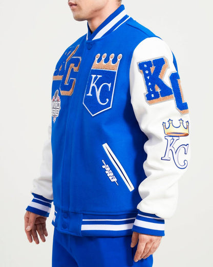 Royal Blue Kansas City Royals Pro Standard Mashup Wool Varsity Heavy Jacket