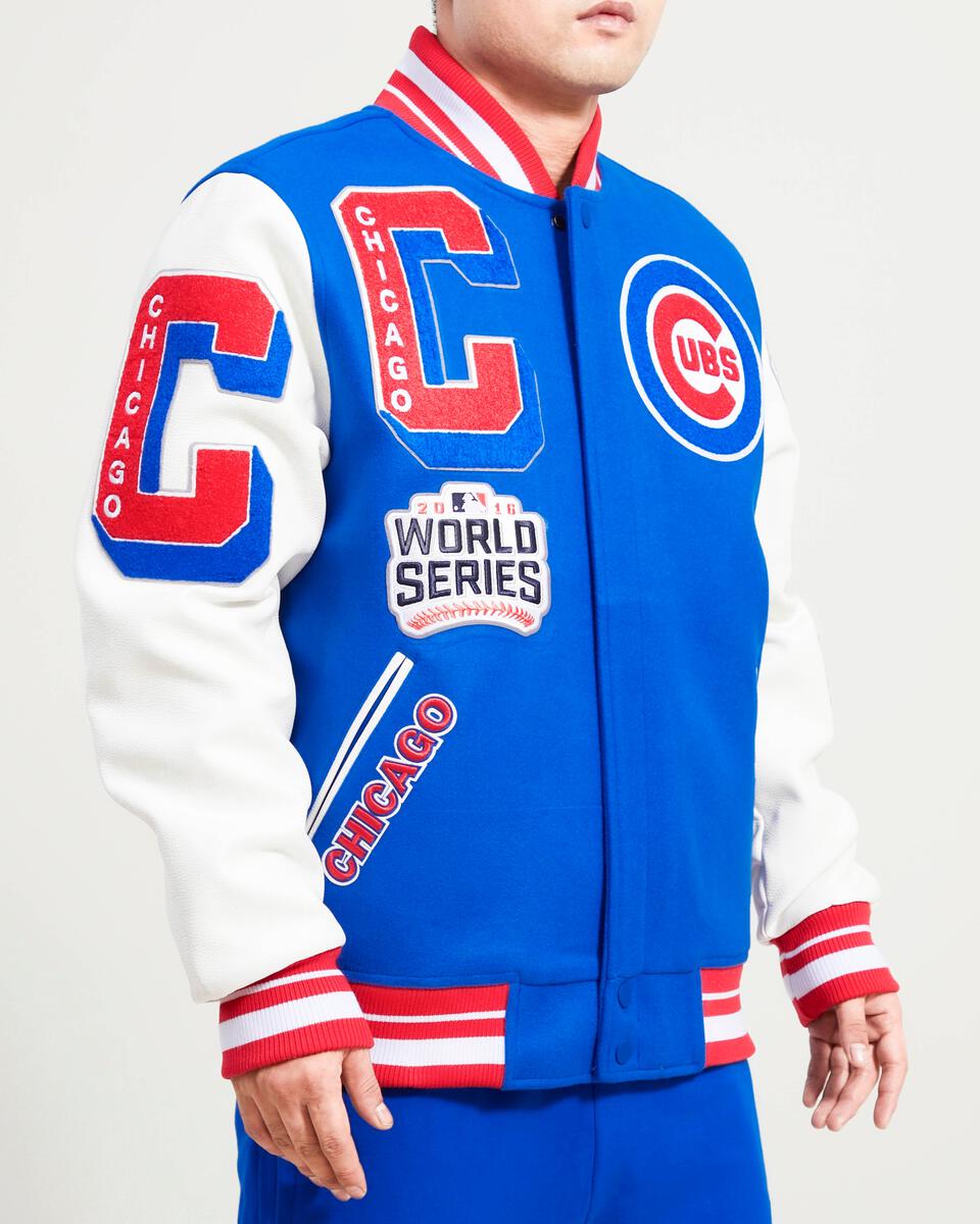 Royal Blue Chicago Cubs Pro Standard Logo Mashup Wool Varsity Heavy Jacket