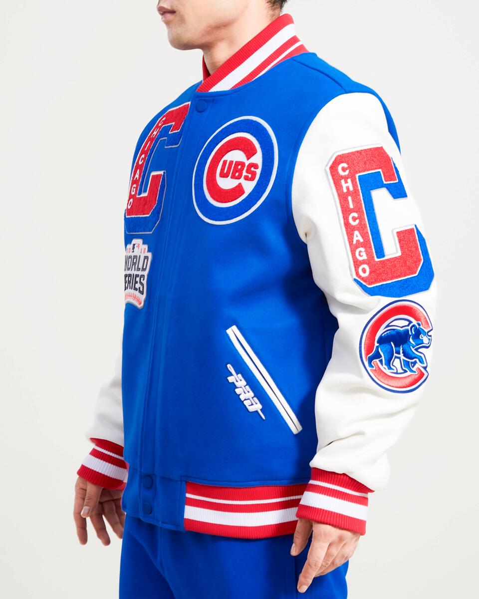 Royal Blue Chicago Cubs Pro Standard Logo Mashup Wool Varsity Heavy Jacket