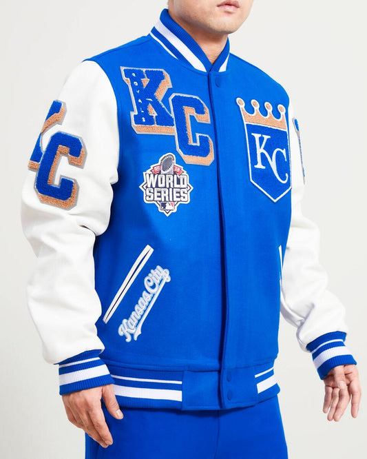 Royal Blue Kansas City Royals Pro Standard Mashup Wool Varsity Heavy Jacket
