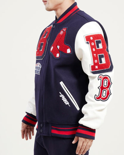 Navy Blue Boston Red Sox Pro Standard Logo Mashup Wool Varsity Heavy Jacket