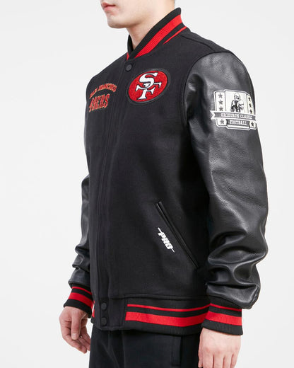 Black San Francisco 49ers Pro Standard Classic Rib Wool Varsity Heavy Jacket