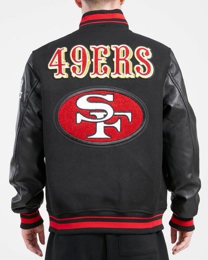 Black San Francisco 49ers Pro Standard Classic Rib Wool Varsity Heavy Jacket