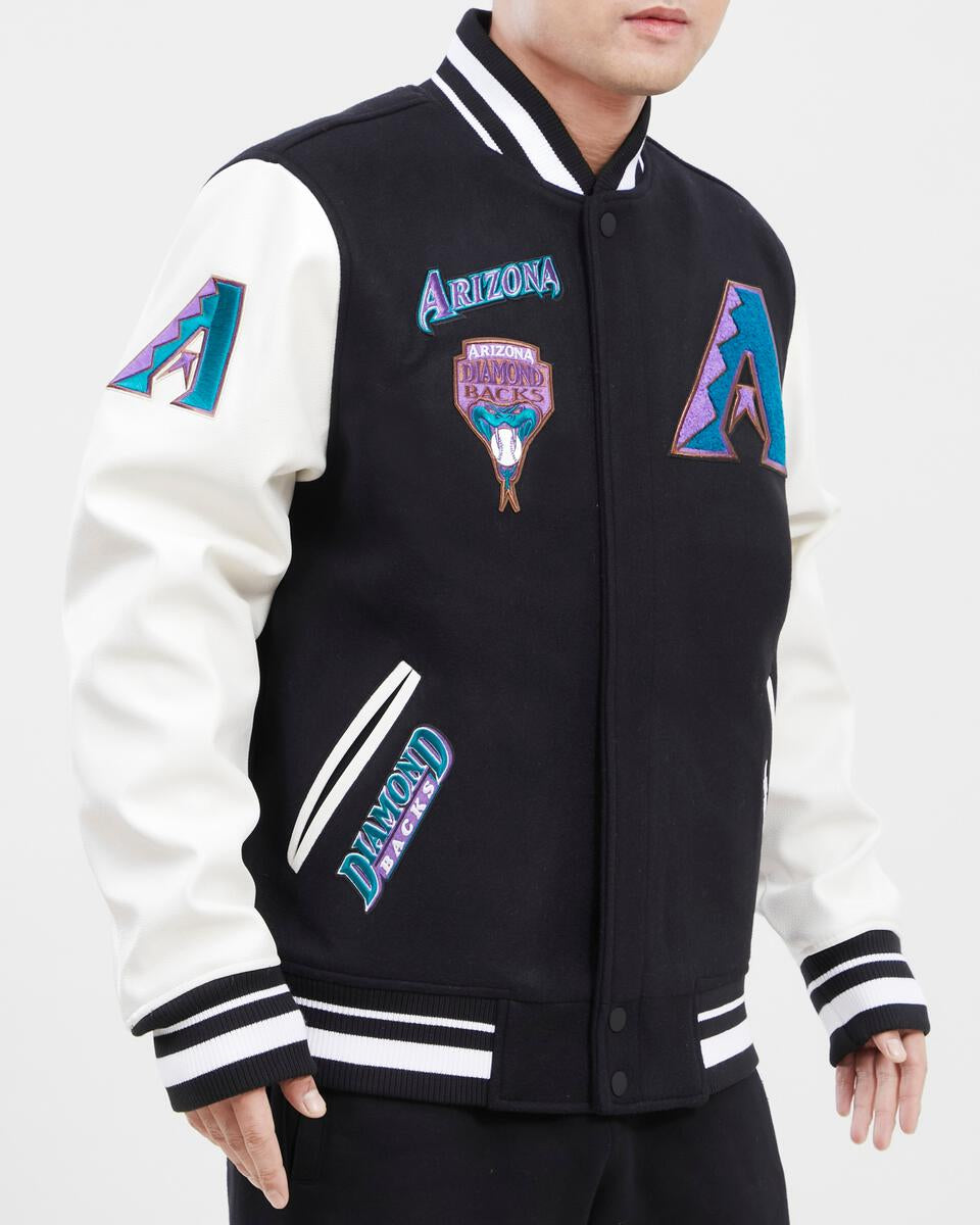Black Arizona Diamondbacks Pro Standard Logo Mashup Wool Varsity Heavy Jacket