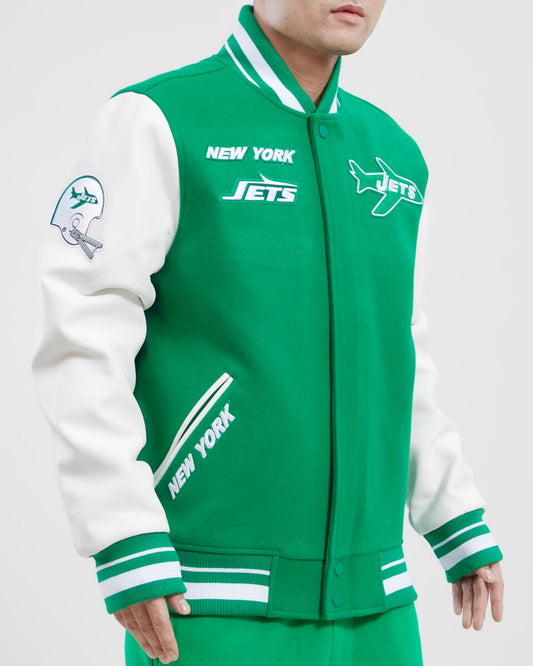 Kelly Green New York Jets Pro Standard Mashup Logo Wool Varsity Heavy Jacket