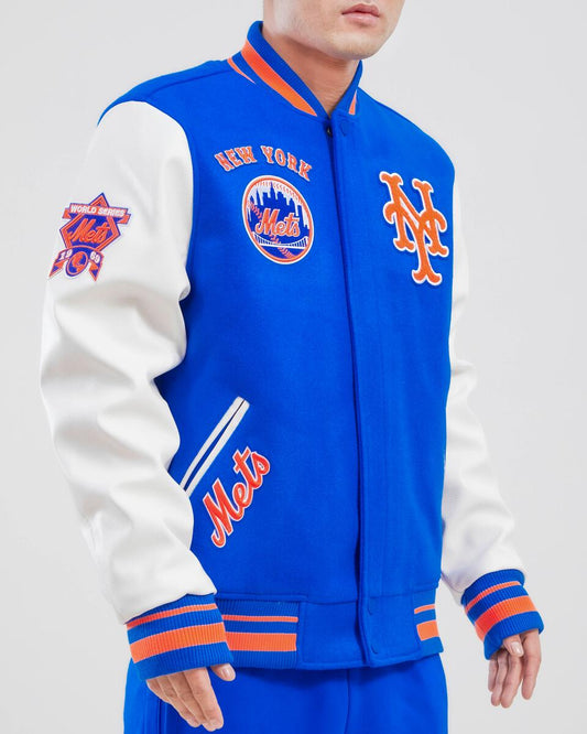 Royal Blue New York Mets Pro Standard Logo Pro Prep Wool Varsity Heavy Jacket
