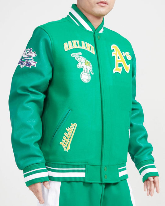 Kelly Green Oakland Athletics Pro Standard Logo Mashup Wool Varsity Heavy Jacket