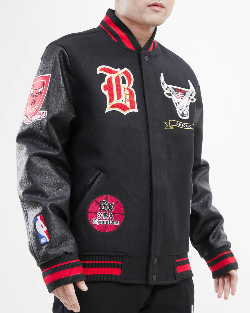 Black Chicago Bulls Pro Standard Wool Varsity Heavy Jacket