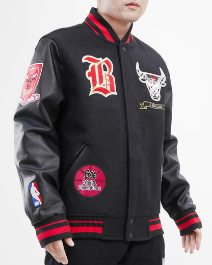 Black Chicago Bulls Pro Standard Wool Varsity Heavy Jacket